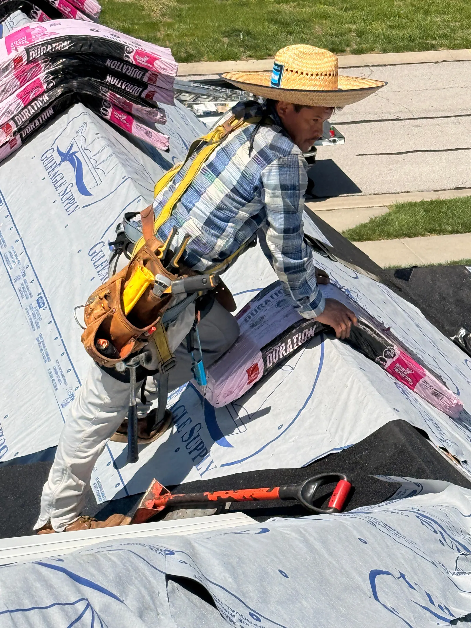 Roof installation in progress
